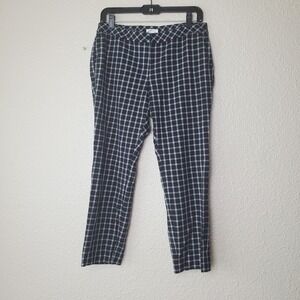 J.Jill Women's 10p Black and White Striped Plaid Stretch Pants for Dress and Wor